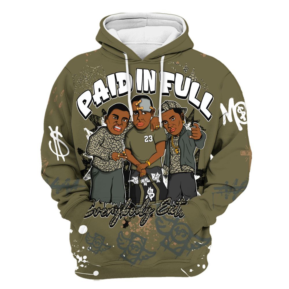 Hoodie To Match Retro Family Affair 3s - Everybody Paid In Full Crayon All Over Print