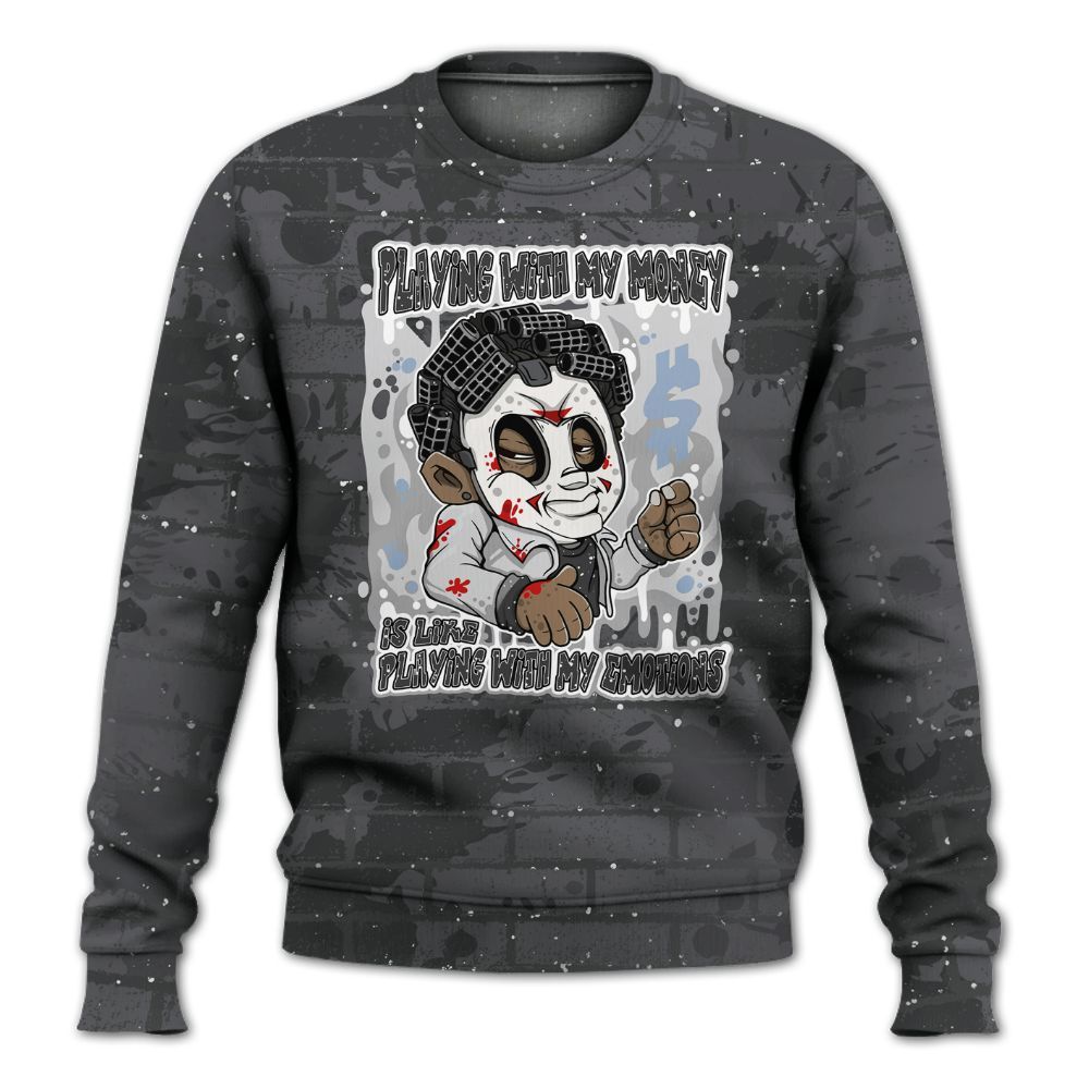 Sweatshirt To Match Reverse Oreo 6s - Playing With My Money Graphic Halloween All Over Print