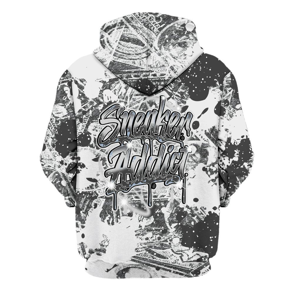Hoodie To Match Reverse Black White 6s - Addiction Sneakers Graphic Street Art All Over Print