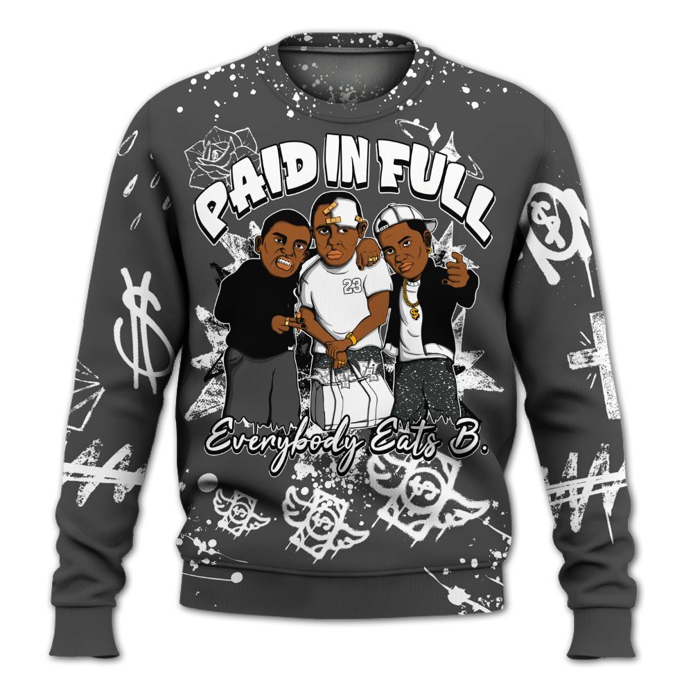 Sweatshirt To Match Fear 4s - Everybody Paid In Full Crayon All Over Print