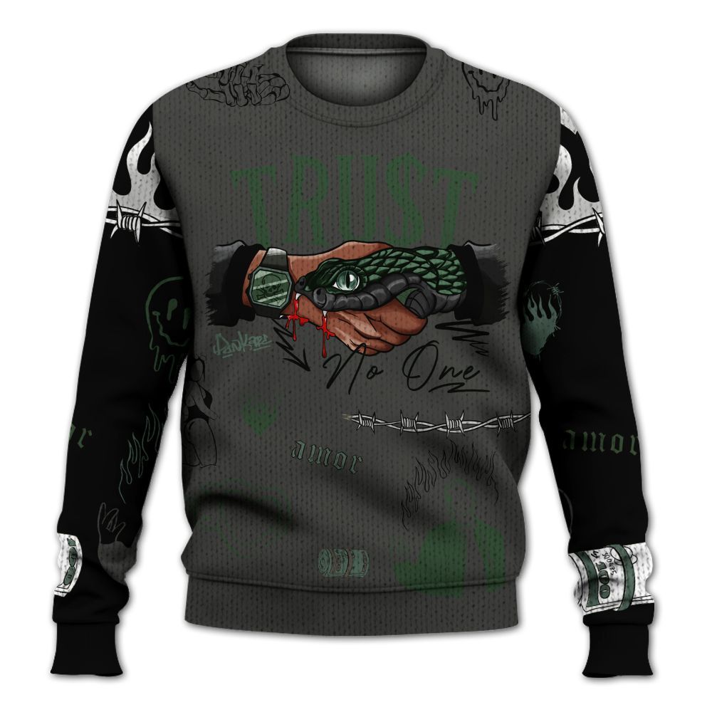 Knitted Sweater To Match Dunk Low Skateboards Black - Snake Trust No One