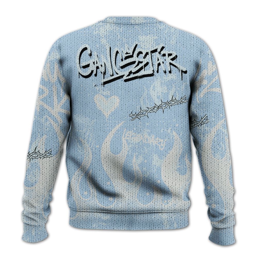 Knitted Sweater To Match Forget Me Not 4s - Lucky Money Paid In Full Graffiti