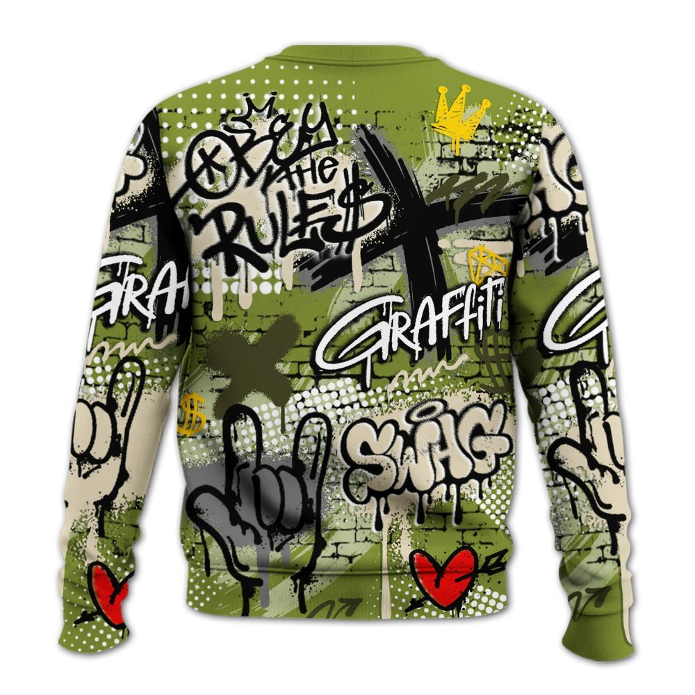 Sweatshirt To Match SB Dunk Low Asparagus - True It Real Graffiti Streetwear All Over Print
