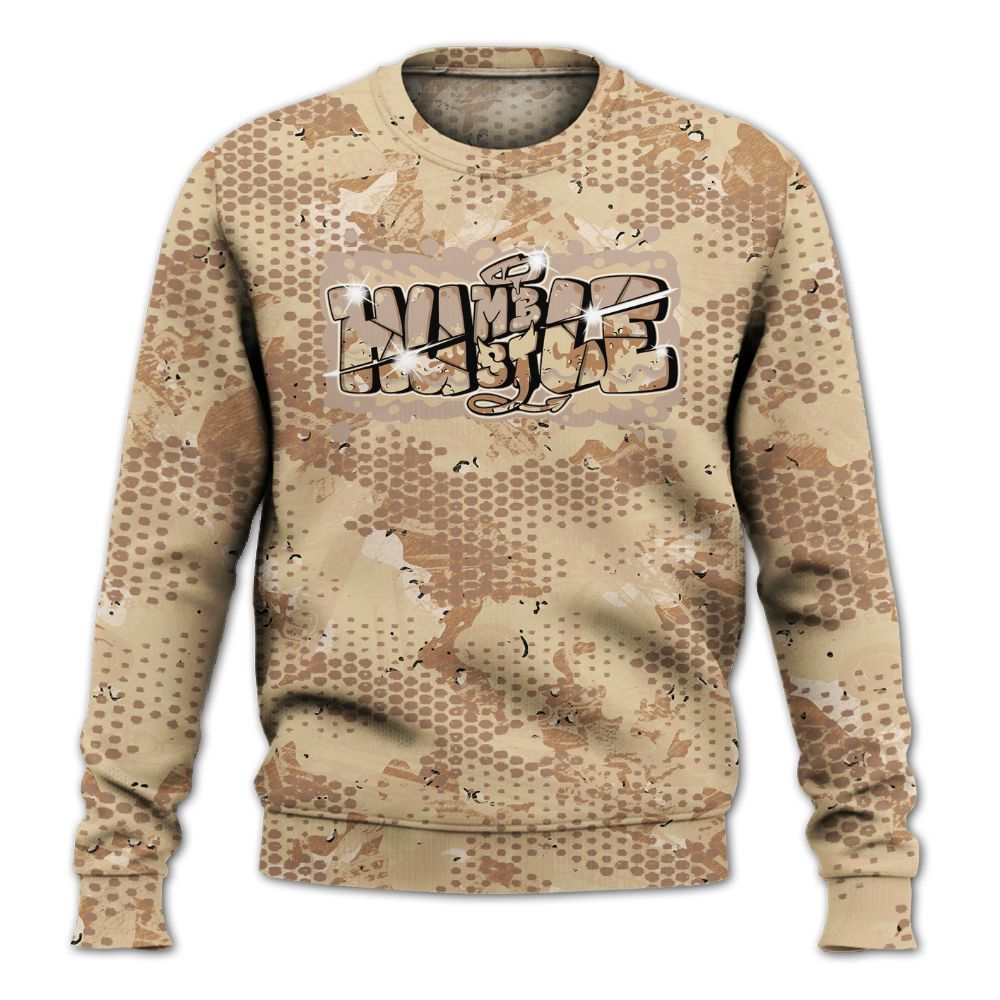Sweatshirt To Match Desert Camo 3s - Humbled Hustles Graphic Banknotes All Over Print