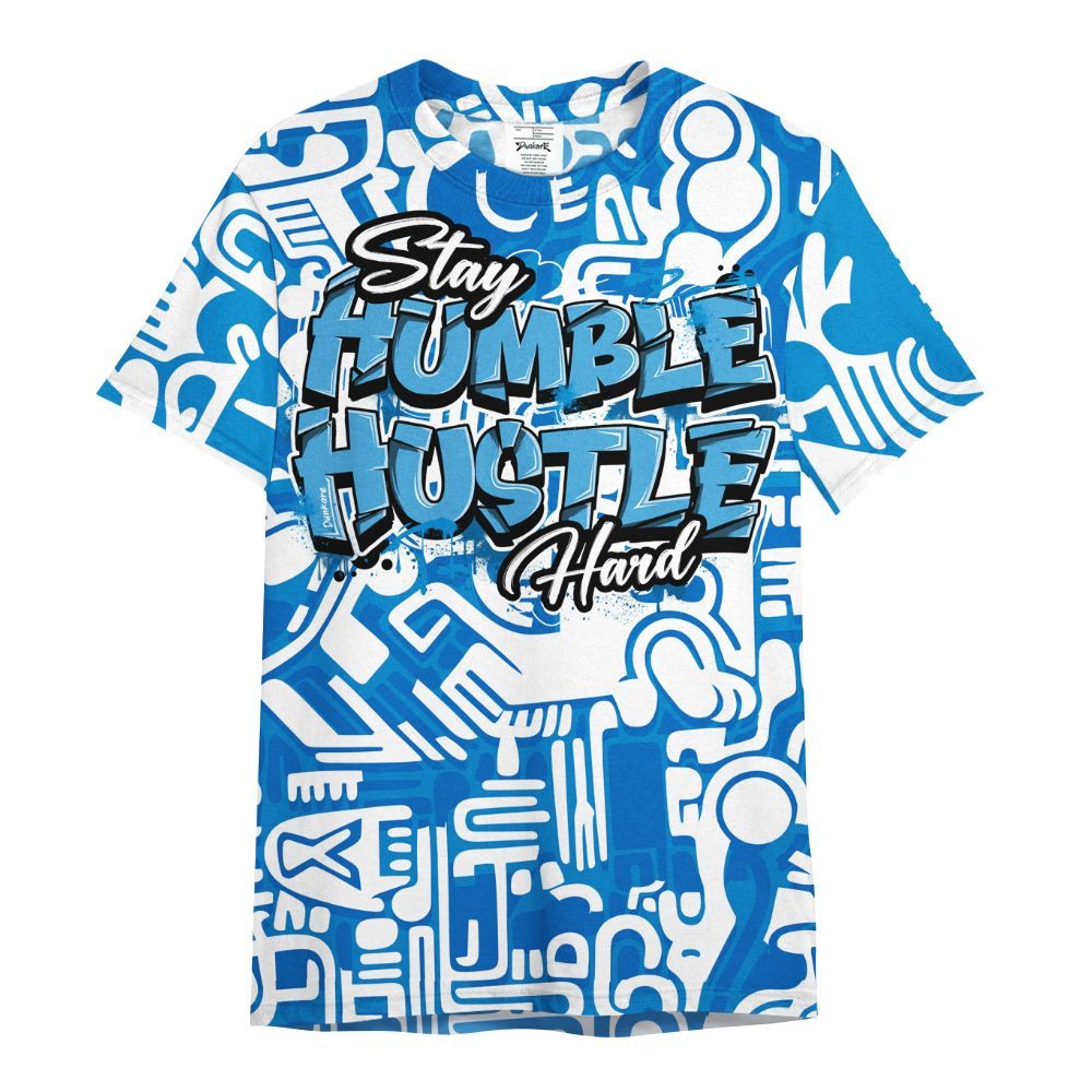 Shirt To Match Industrial Blue 4s - Humble Hustle Retro Military Blue 4s Outfit All Over Print