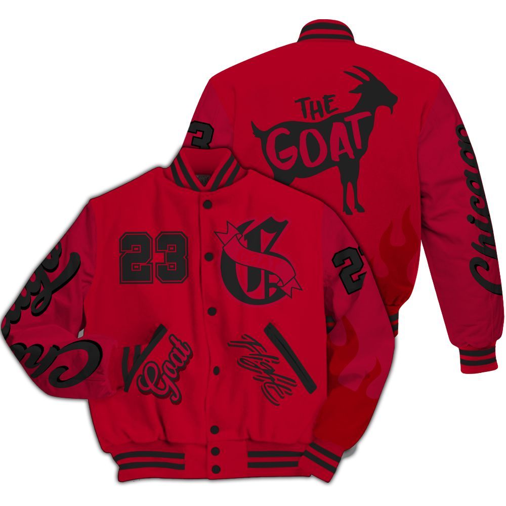 Varsity Jacket To Match Air Foamposite Pro Gym Red - The G.O.A.T Streetwear All Over Print