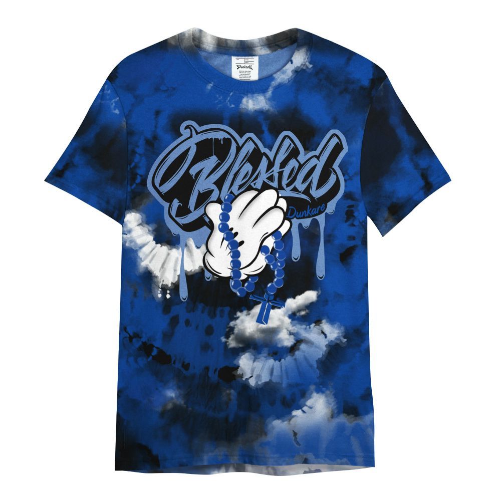 Shirt To Match Hyper Royal 12s - God Blessed Tie Dye All Over Print