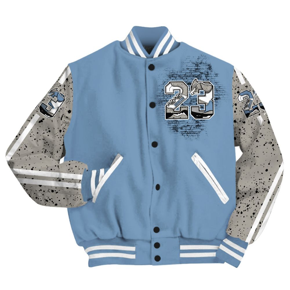 Varsity Jacket To Match University Blue 4s - Custom Name Number 23 5s All Over Print