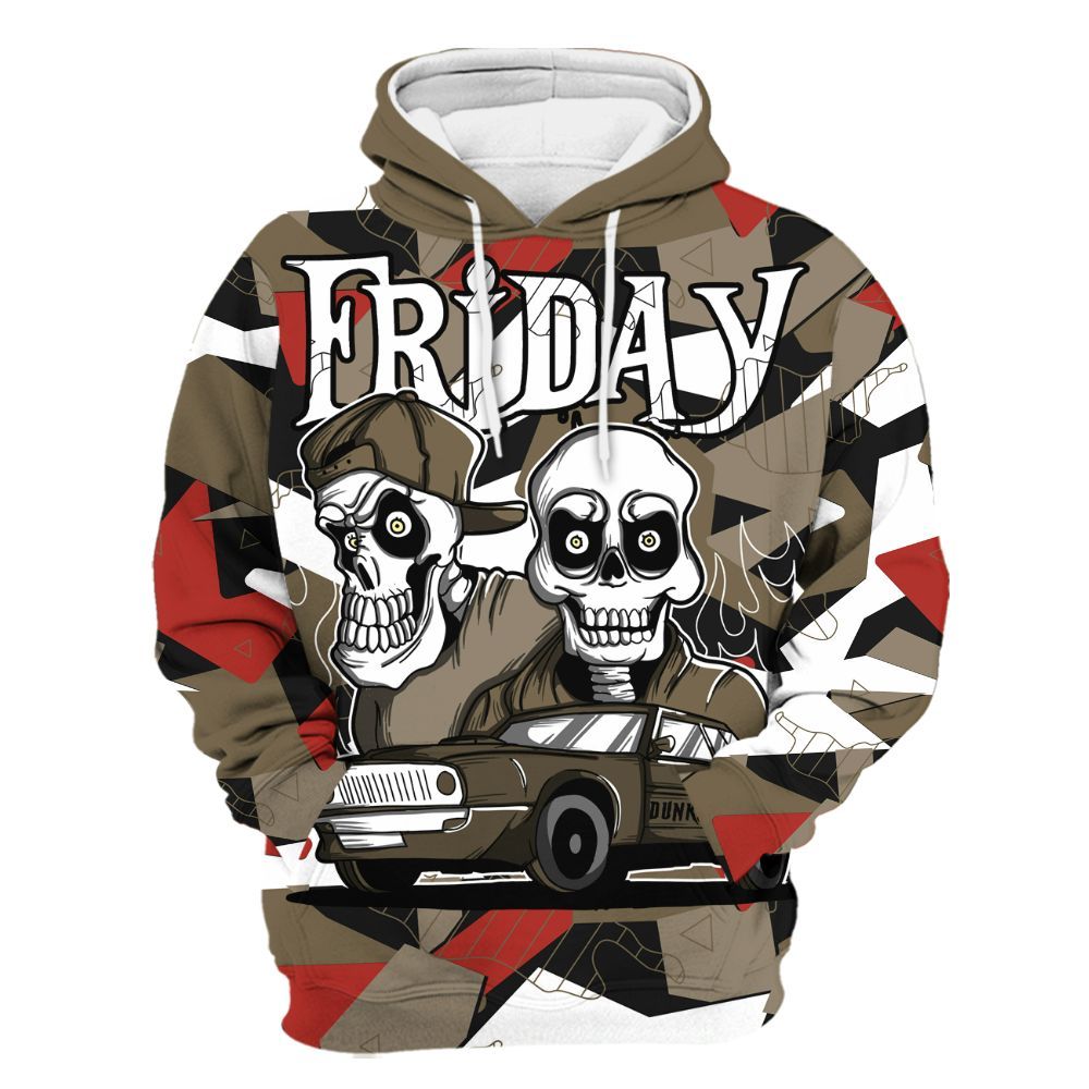 Hoodie To Match Olive 9s - Friday Funny Retro All Over Print