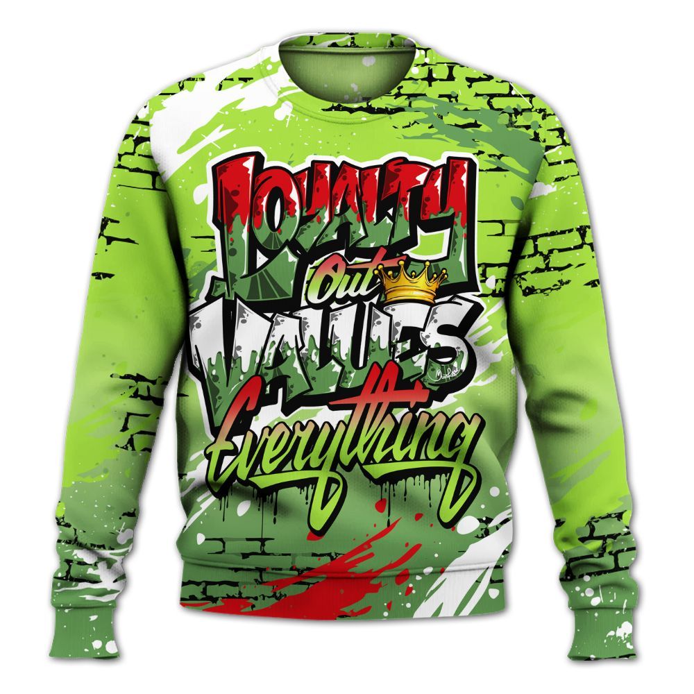 Sweatshirt To Match Kobe 6 SE Grinch - Values Of Loyalty Drip All Over Print