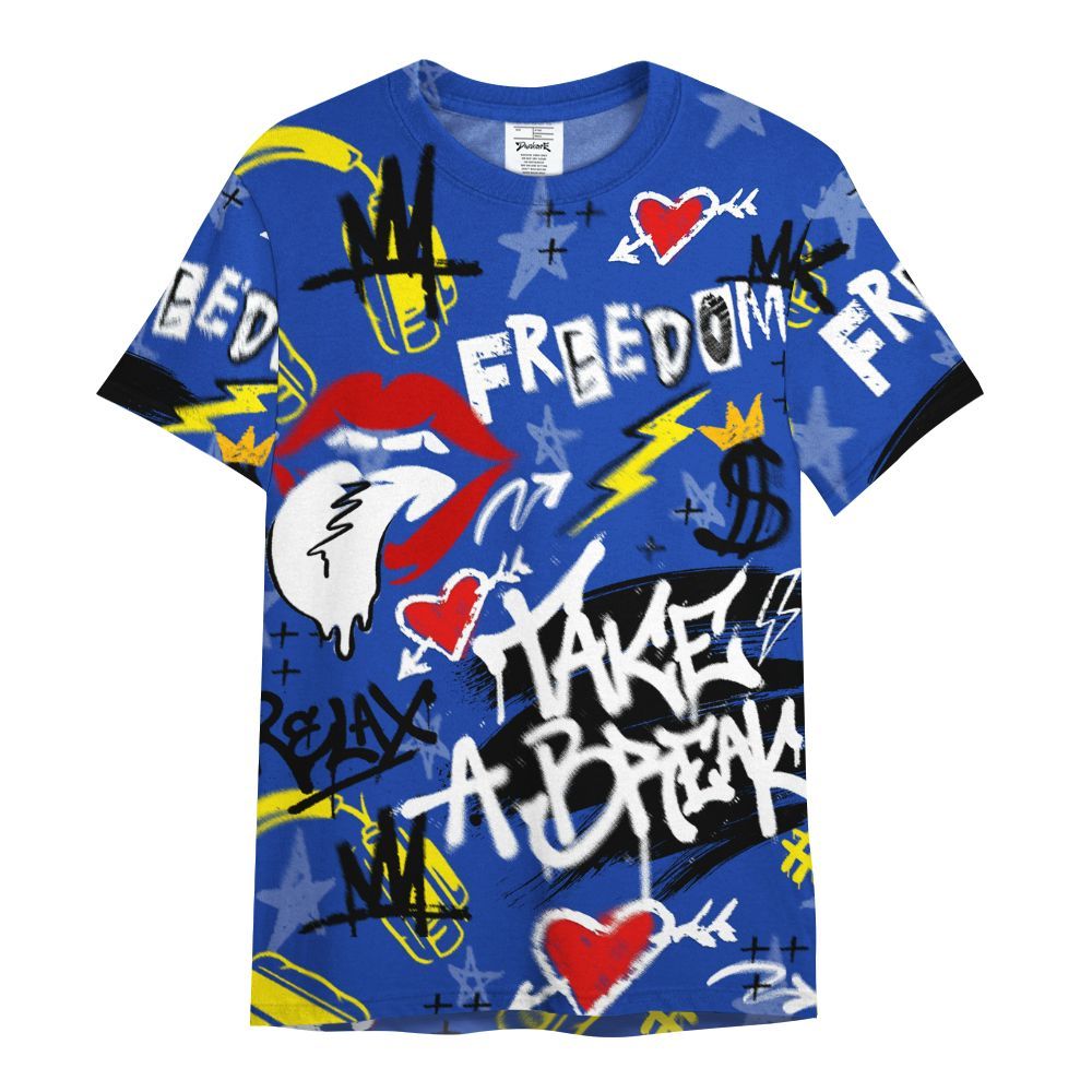 Shirt To Match Laney 14s - Take Break Freedom Graffiti Streetwear All Over Print