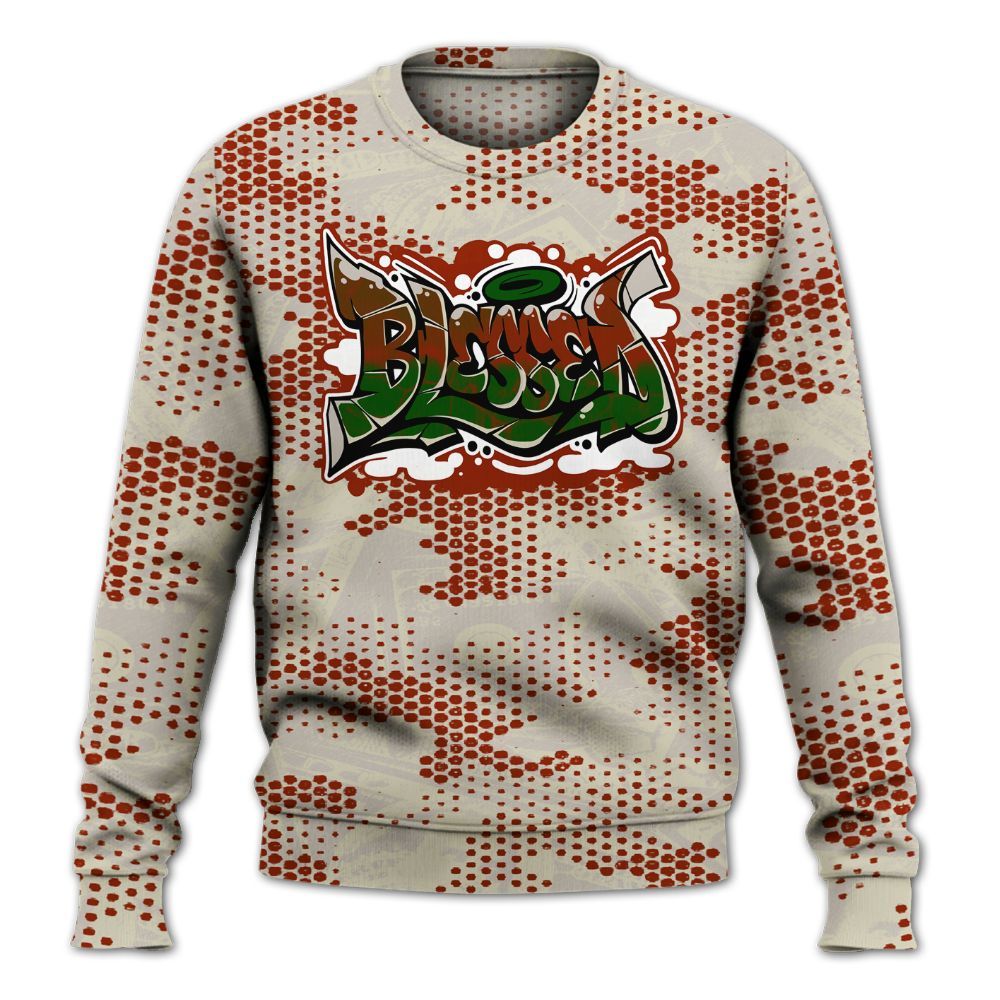 Sweatshirt To Match El Grito 5s - Blessing Graphic Banknotes All Over Print