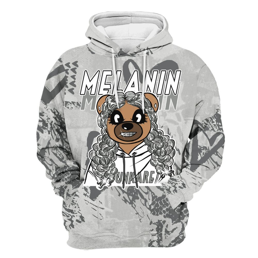 Hoodie To Match Retro Wet Cement 4s - Pigments Bear Heart Grunge All Over Print