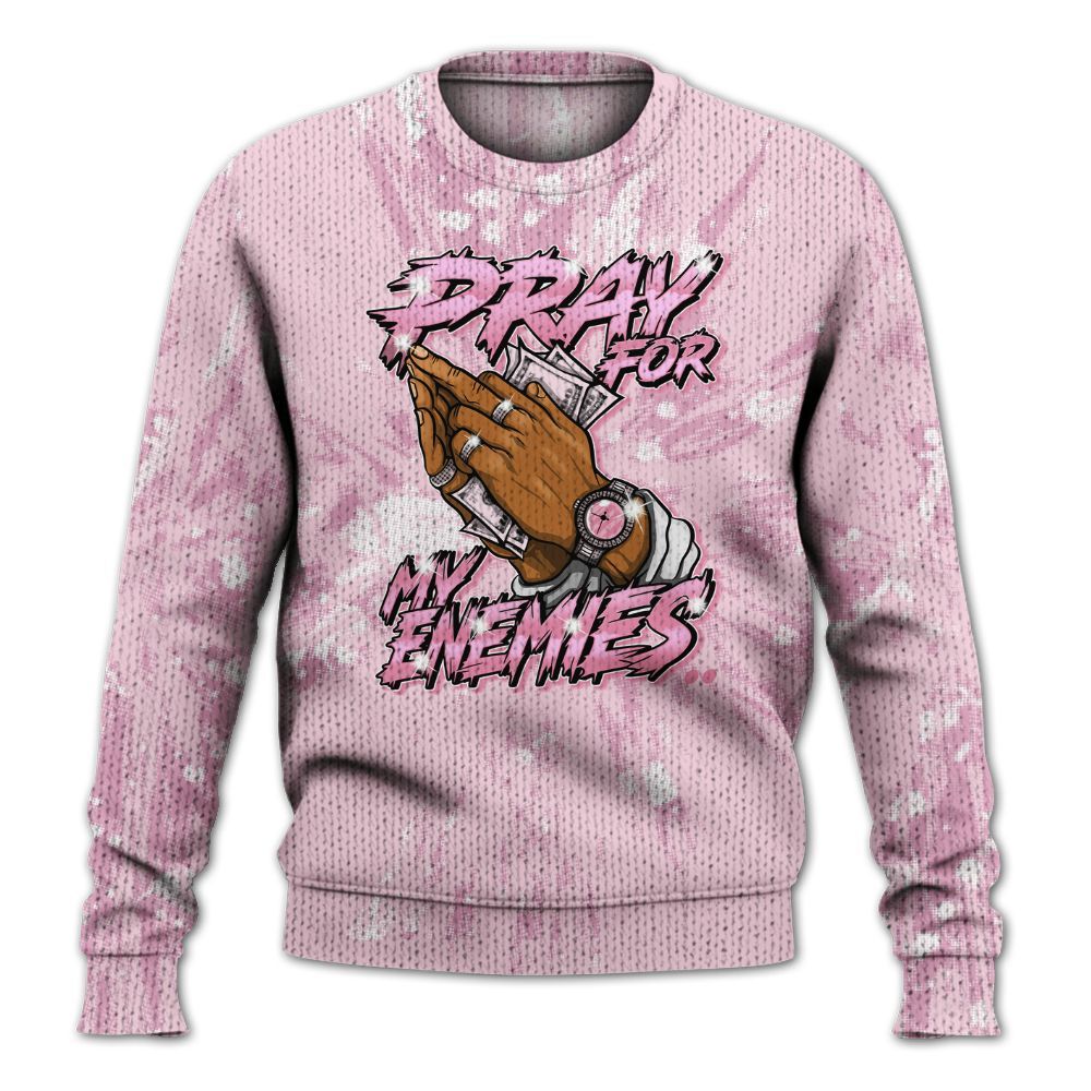 Knitted Sweater To Match Orchid 4s - Prayed For Enemies Graphic Luxury