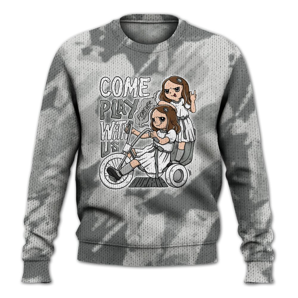 Knitted Sweater To Match Retro Wet Cement 4s - Come Hangout Halloween Abstract Halftone