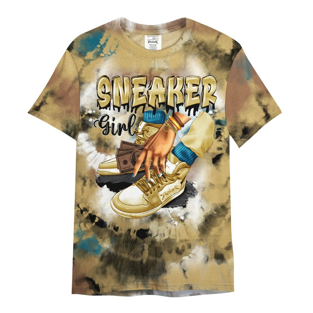 Shirt To Match Retro Cacao Wow 4s - SNEAKER Girl Money Drip Tie Dye All Over Print
