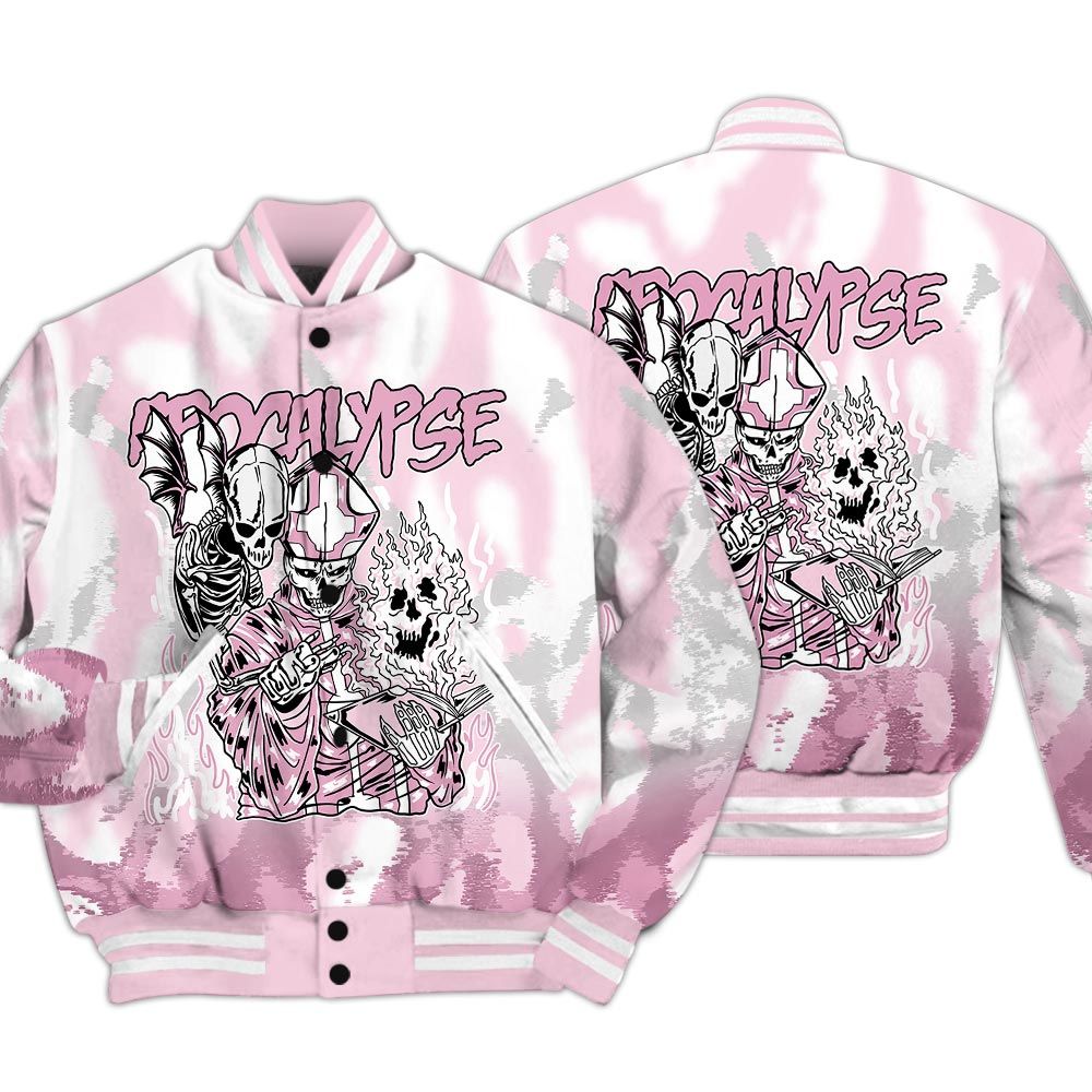 Varsity Jacket To Match Orchid 4s - Apocalypse Skeleton Burn Varsity Jacket Unisex