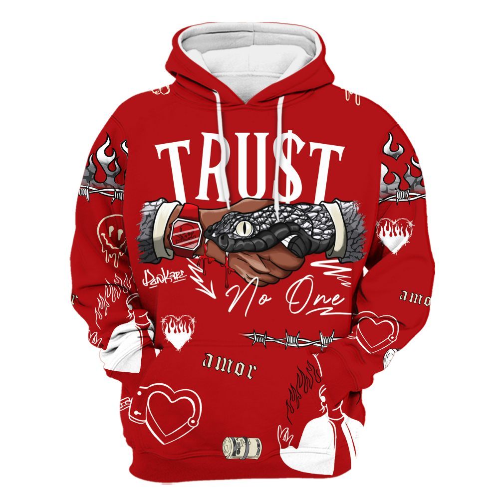 Hoodie To Match Cement Grey 3s - Snake Trust No One All Over Print