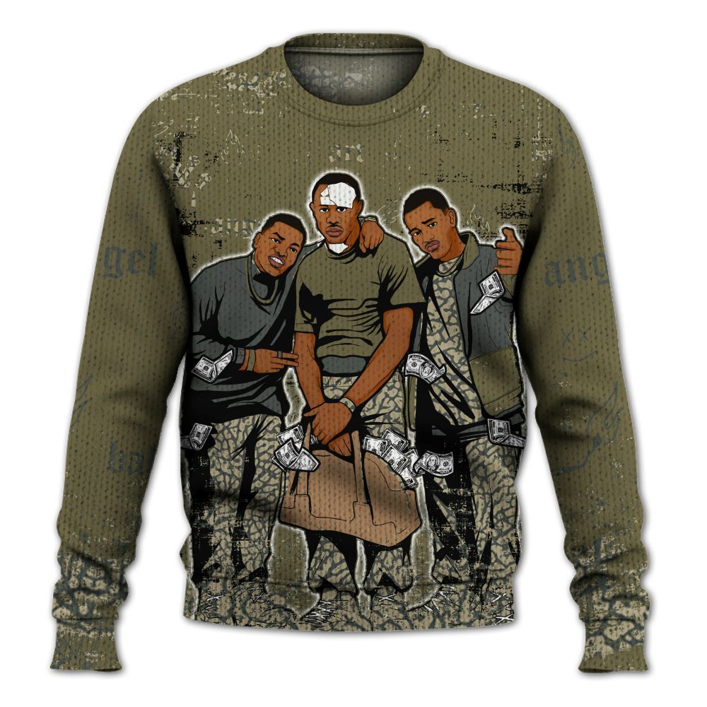Sweater To Match Retro Family Affair 3s - Paid In Full Money Street Graphic Graphic
