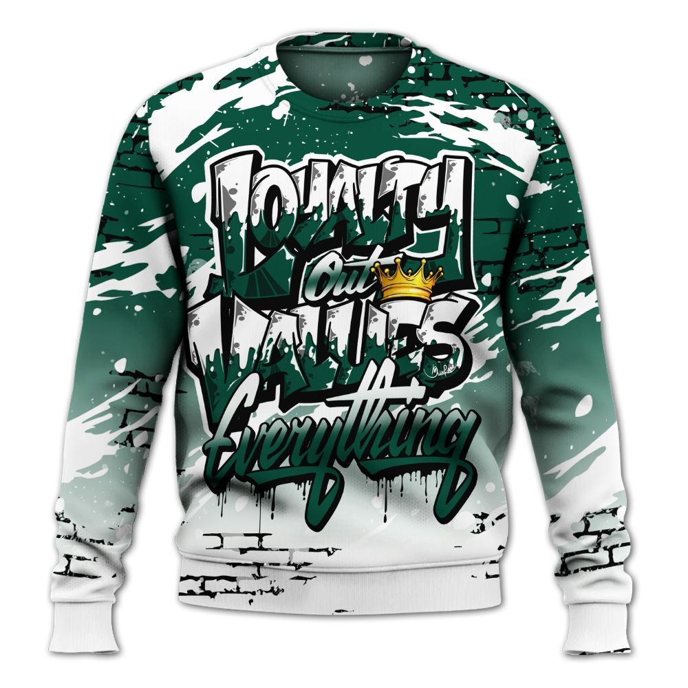 Sweatshirt To Match Oxidized Green 4s - Values Of Loyalty Drip All Over Print