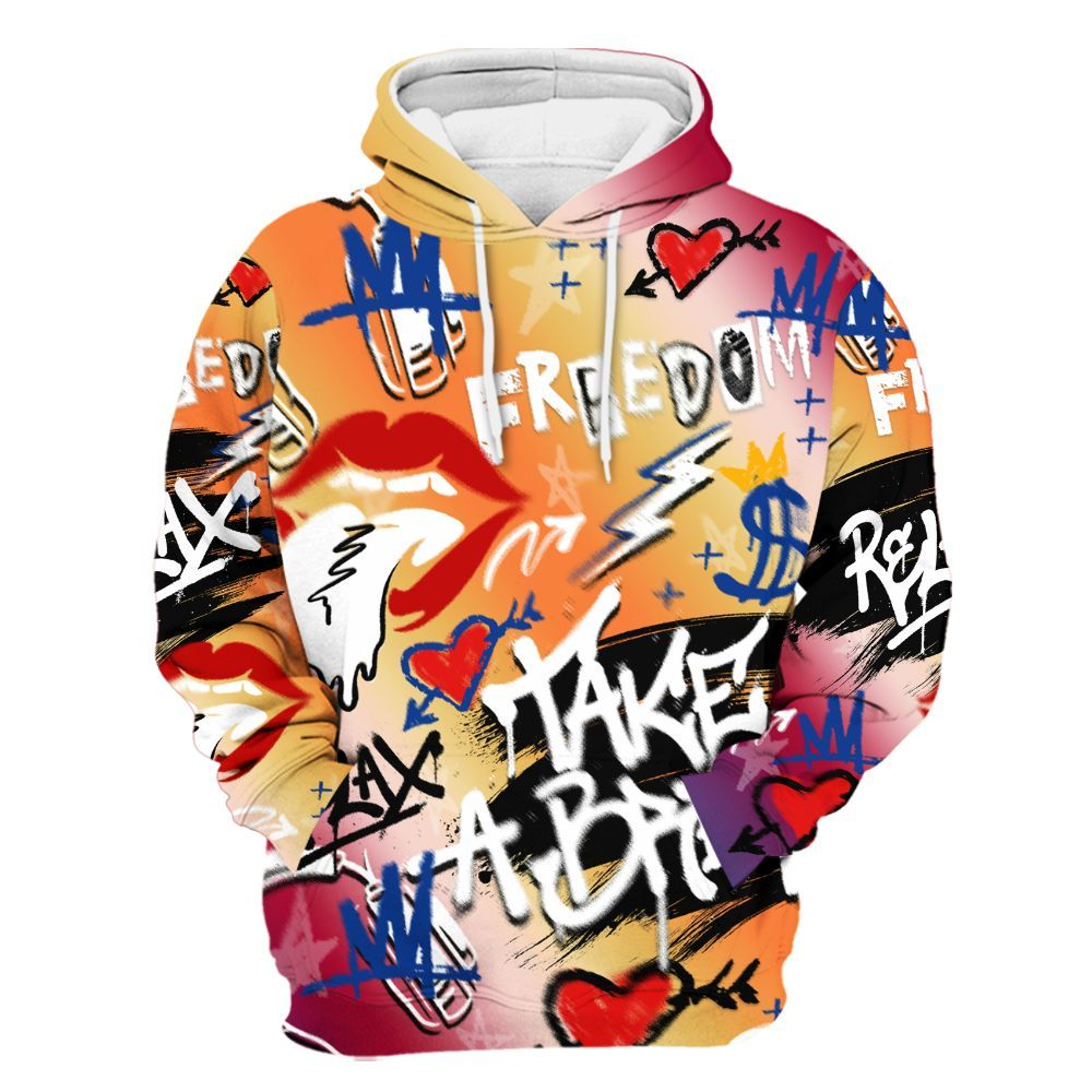 Hoodie To Match Air Griffey Max Los Angeles 1s - Take Break Freedom Graffiti Streetwear All Over Print