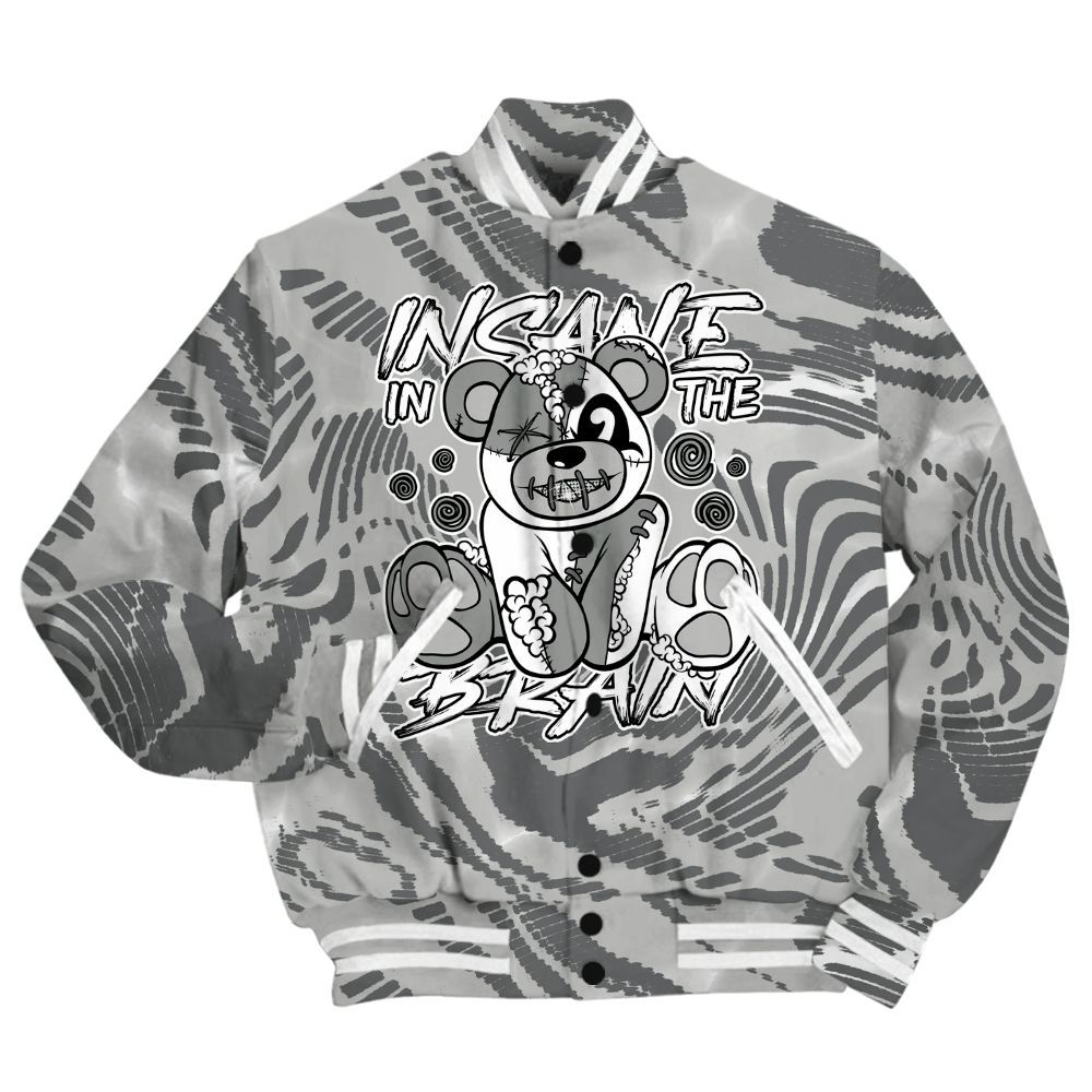 Varsity Jacket To Match Retro Wet Cement 4s Shirt - Insanes Bear Fume All Over Print