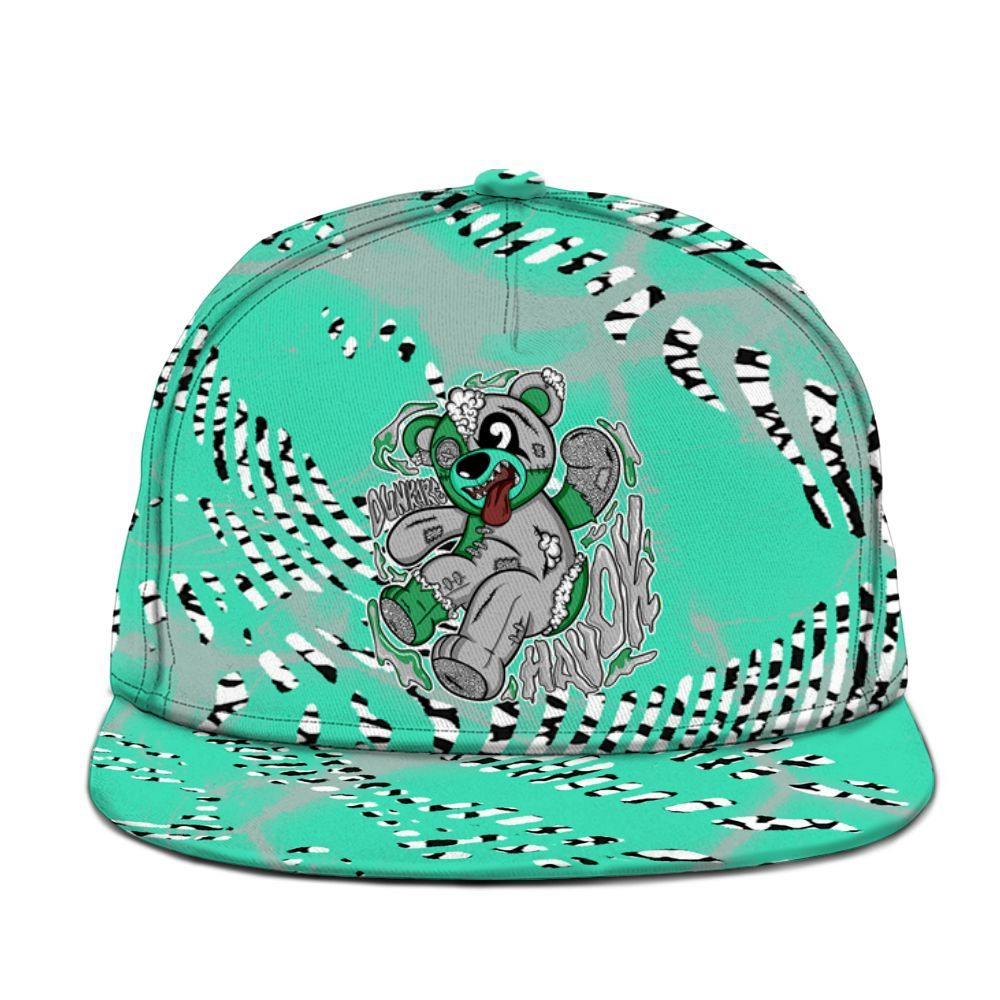Snapback To Match Black Green Glow 3s - Havok Bear Graphic