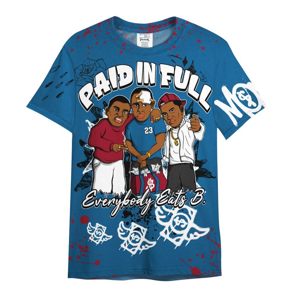 Shirt To Match Mid Team USA 1s - Everybody Paid In Full Crayon All Over Print