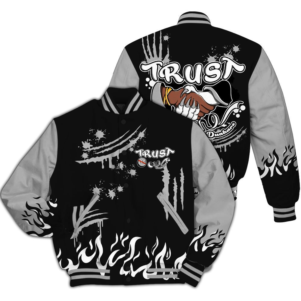 Varsity Jacket To Match NOCTA Black 2s - Graphic Trust No One All Over Print
