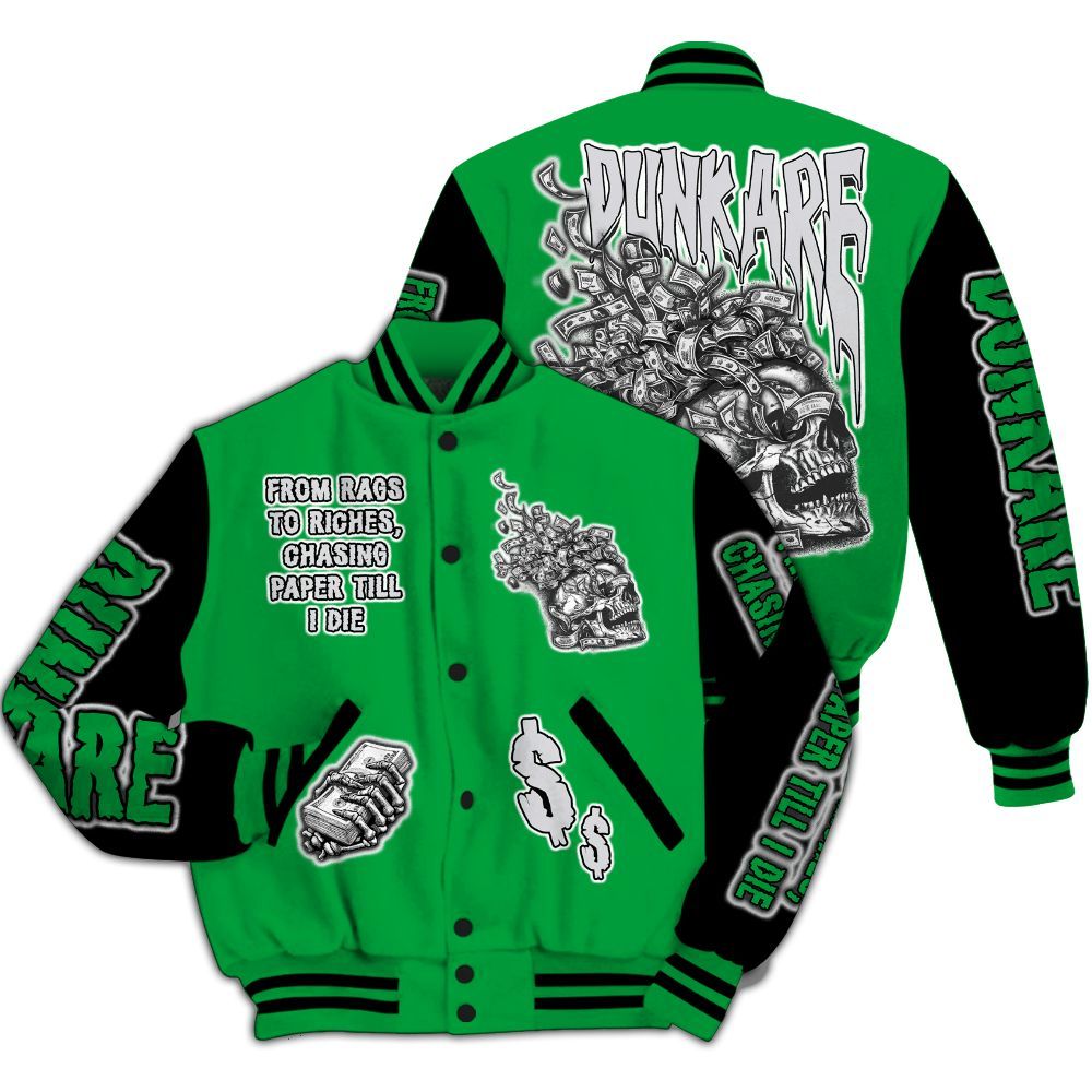 Varsity Jacket To Match Low Lucky Green 1s - From Rags To Riches All Over Print
