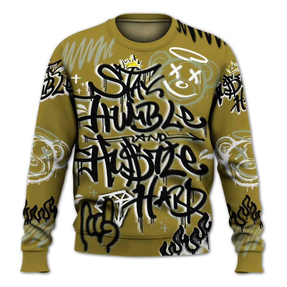 Sweatshirt To Match Air Flightposite Metallic Gold - Humble Drip Streetwear Graffity All Over Print