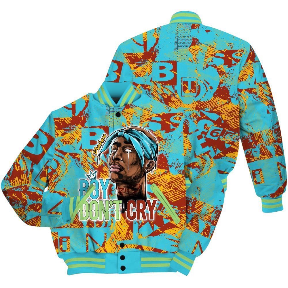 Varsity Jacket To Match SB Dunk Di'Orr Greenwood Shirt, Boiz Ain't Cry Unique Abstract All Over Print