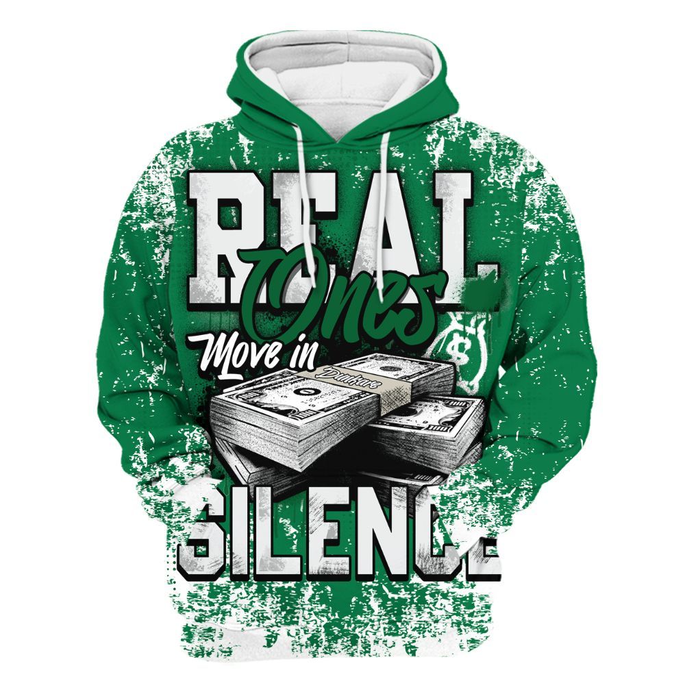Hoodie To Match Lucky Green 2s - Move In Silence Money Street Retro All Over Print