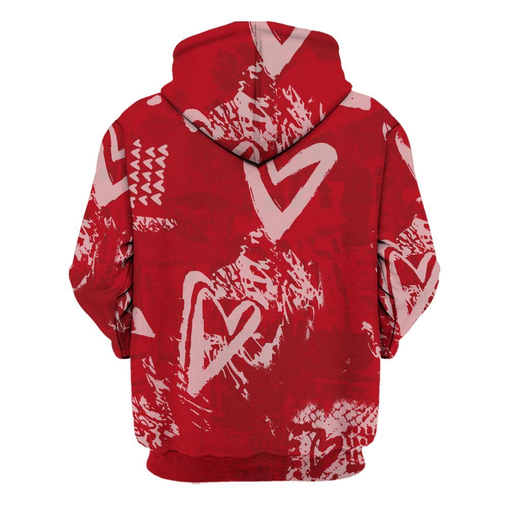 Hoodie To Match Bred Velvet 11s - Sneakerz Girlz Heart Grunge All Over Print