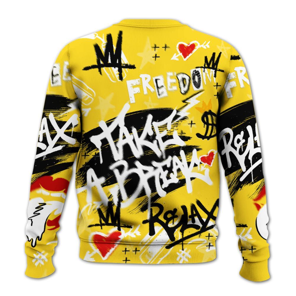 Sweatshirt To Match Retro Thunder 4s - Take Break Freedom Graffiti Streetwear All Over Print