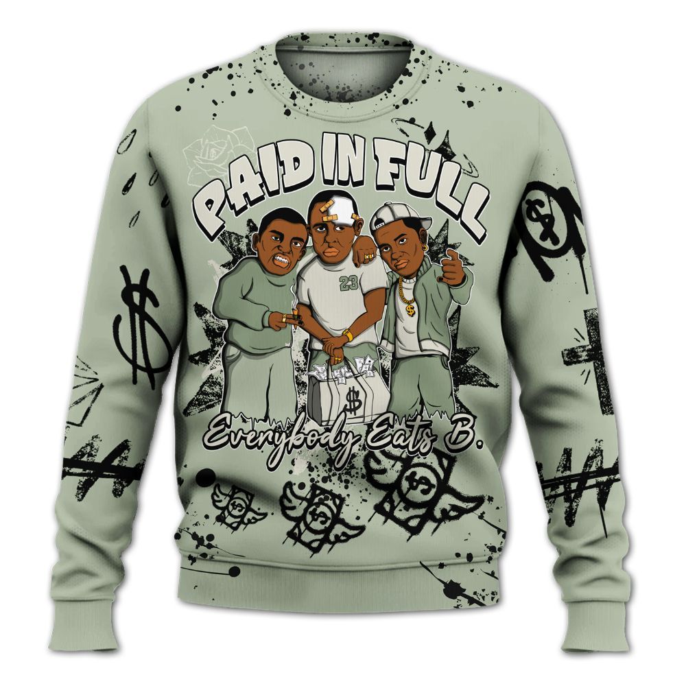 Sweatshirt To Match Seafoam Sail 4s - Everybody Paid In Full Crayon All Over Print