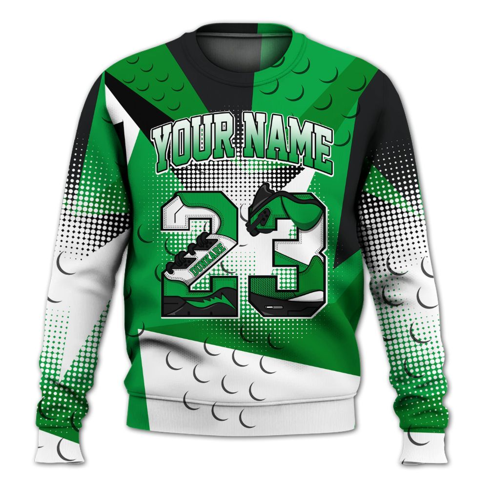 Sweatshirt To Match Low Lucky Green 1s - Poly Custom Name Number 23 5s All Over Print