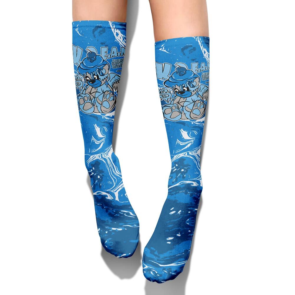 Sock To Match Military Blue 4s - Loot Bear Liquid