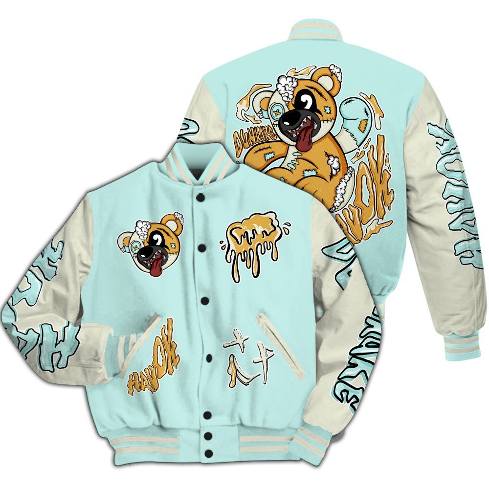 Varsity Jacket To Match Pure Platinum 4s - Havok Bear All Over Print