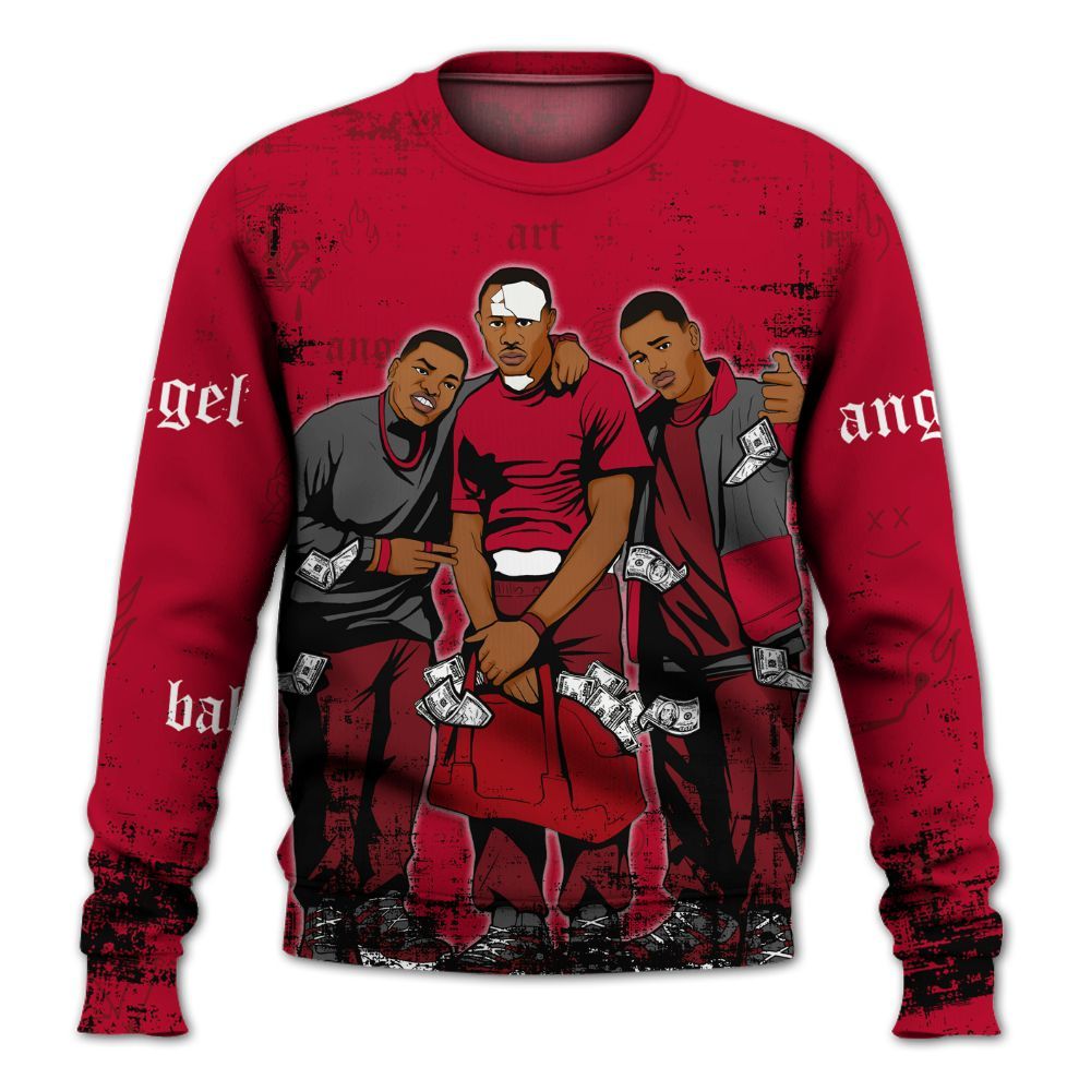 Sweatshirt To Match Air Foamposite Pro Gym Red - Paid In Full Money All Over Print