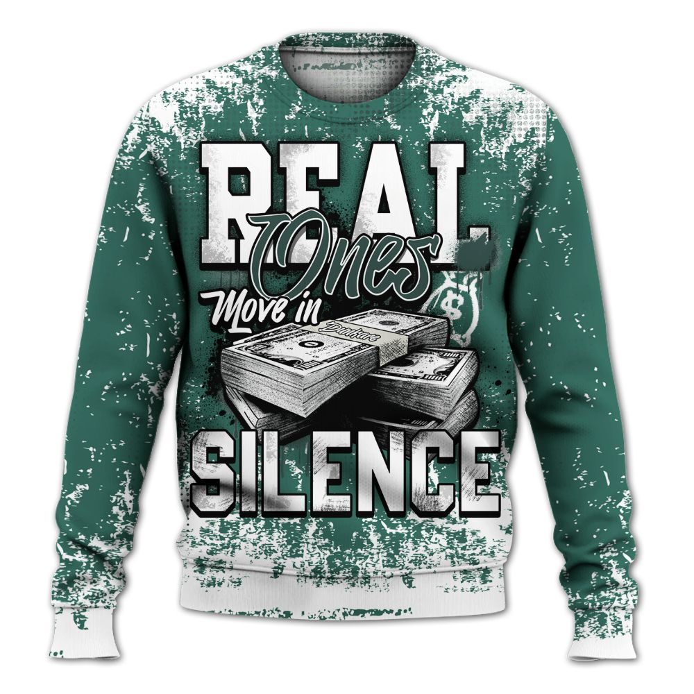 Sweatshirt To Match RM Oxidized Green 4s - Move In Silence Money Street Retro All Over Print