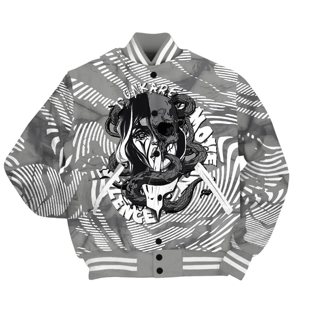Varsity Jacket To Match Paris Cement Grey 4s - Move In Silence Fume Varsity Jacket Unisex