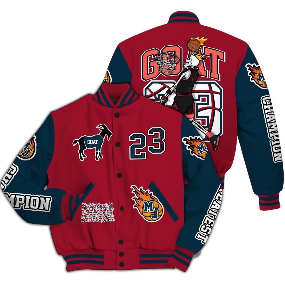 Varsity Jacket To Match Mid Multi Color 2022 1s - 23 G.0.A.T Jump Up Basketball All Over Print