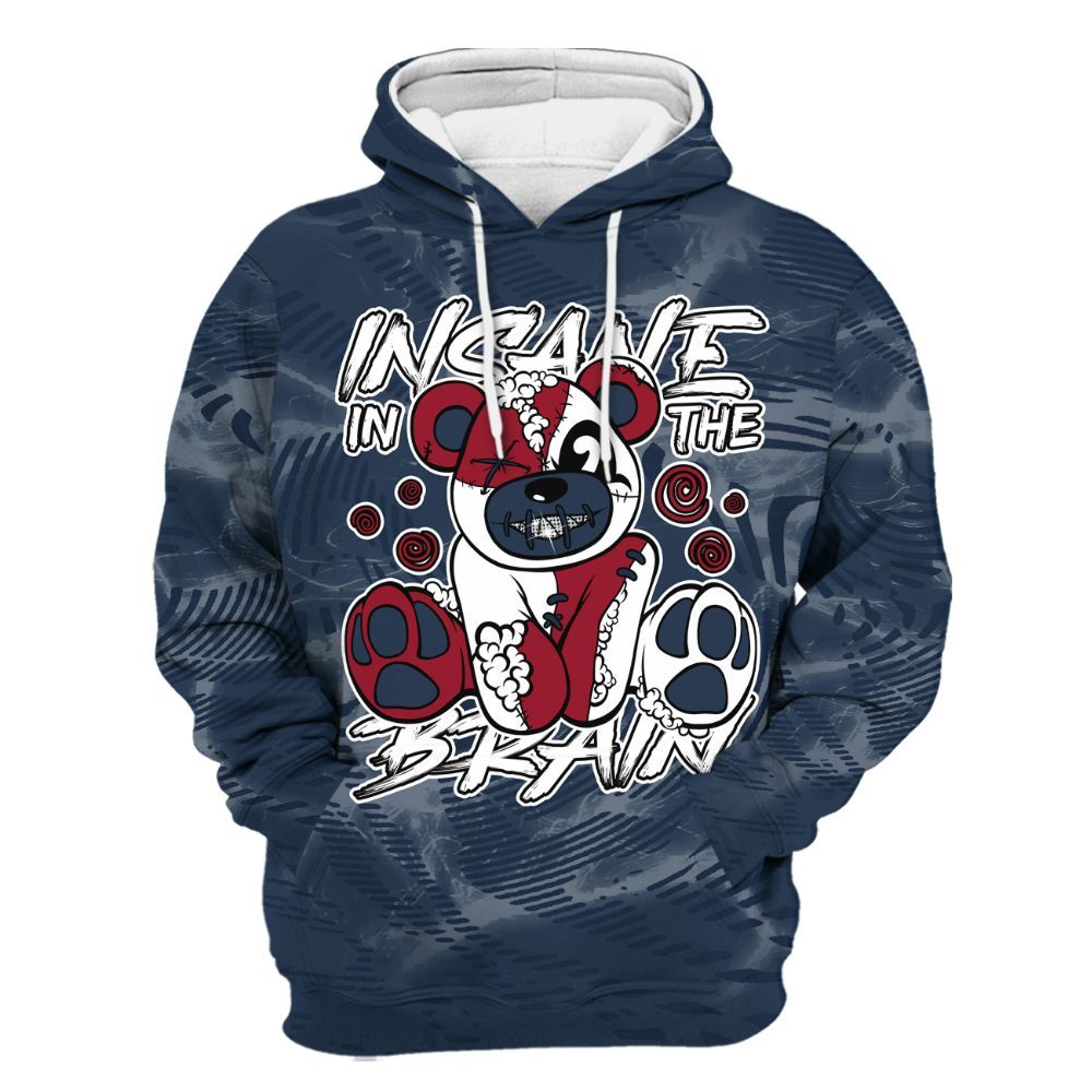 Hoodie To Match White Midnight Navy 6s - Insanes Bear Fume All Over Print