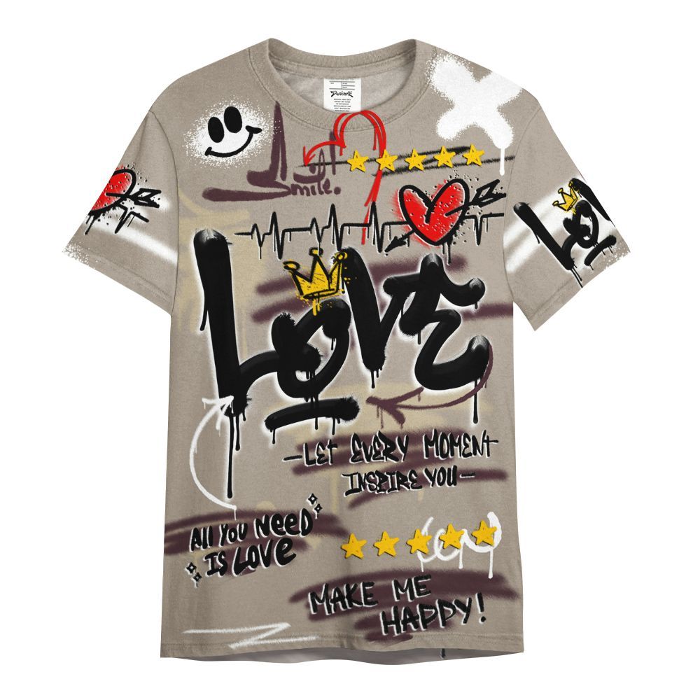 Shirt To Match AMM Retro Phantom 4s - Happy Love Beats Graffiti Streetwear All Over Print