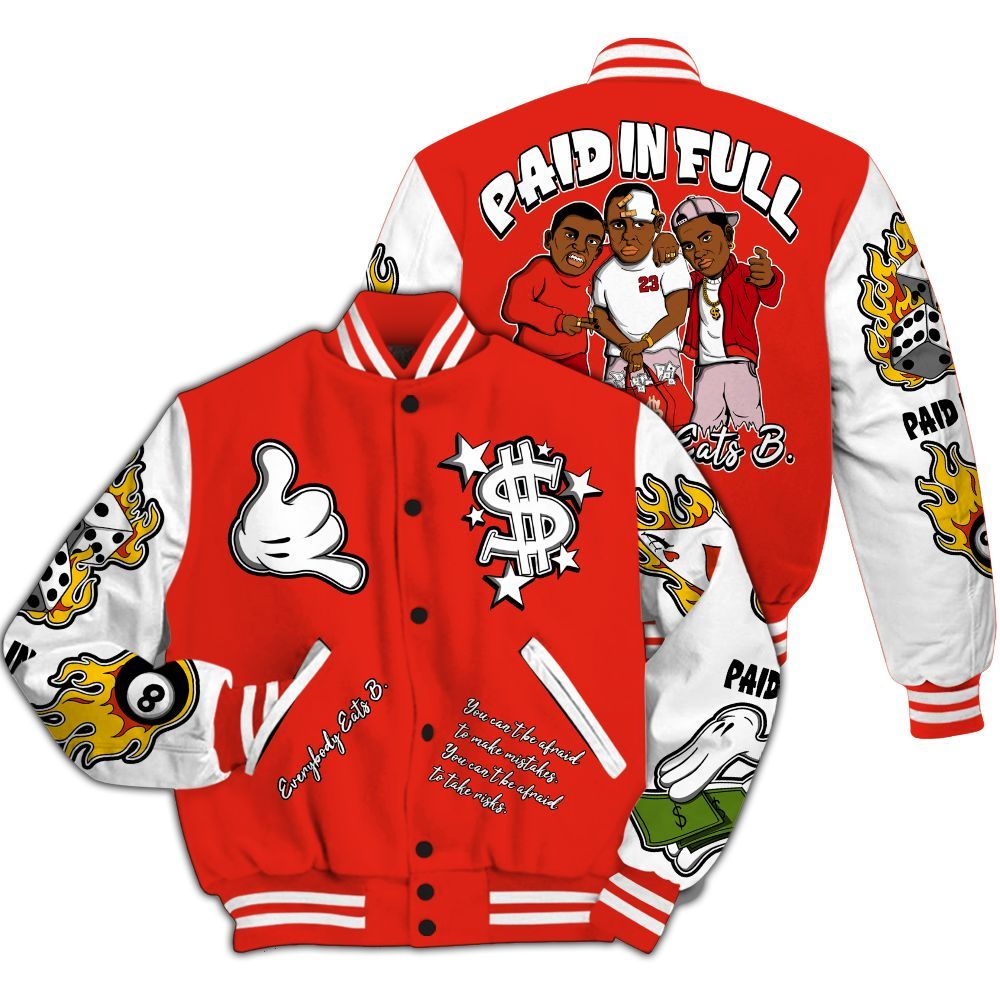 Varsity Jacket To Match Air Force 1 Low GS Valentine's Day - Funny Everybody Paid In Full Graphic All Over Print