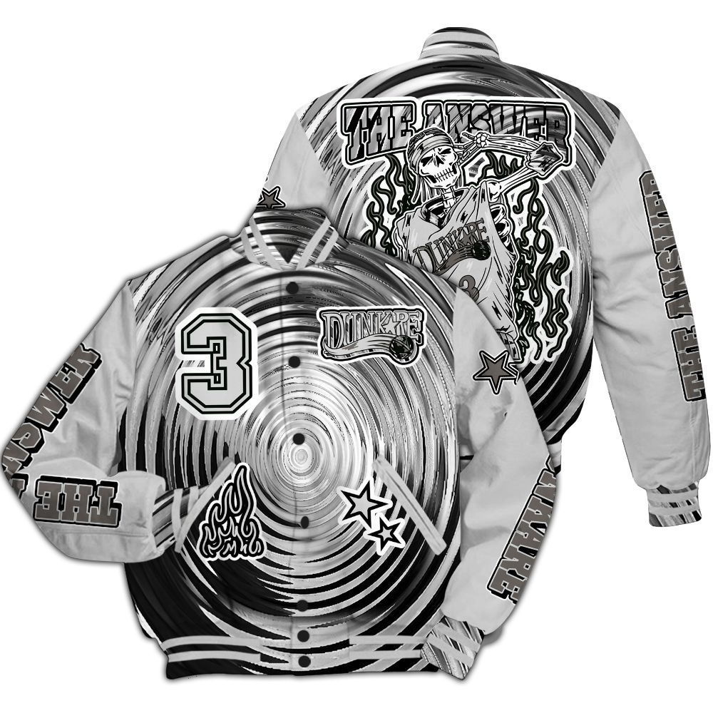 Varsity Jacket To Match Air Foamposite Cat Eye - Allen Answer Skeleton All Over Print