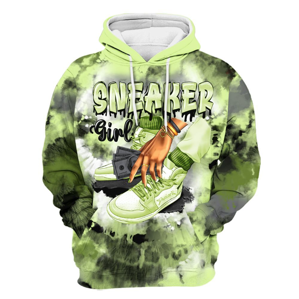 Hoodie To Match Smoke Grey Volt TR 1s - SNEAKER Girl Money Drip Tie Dye All Over Print