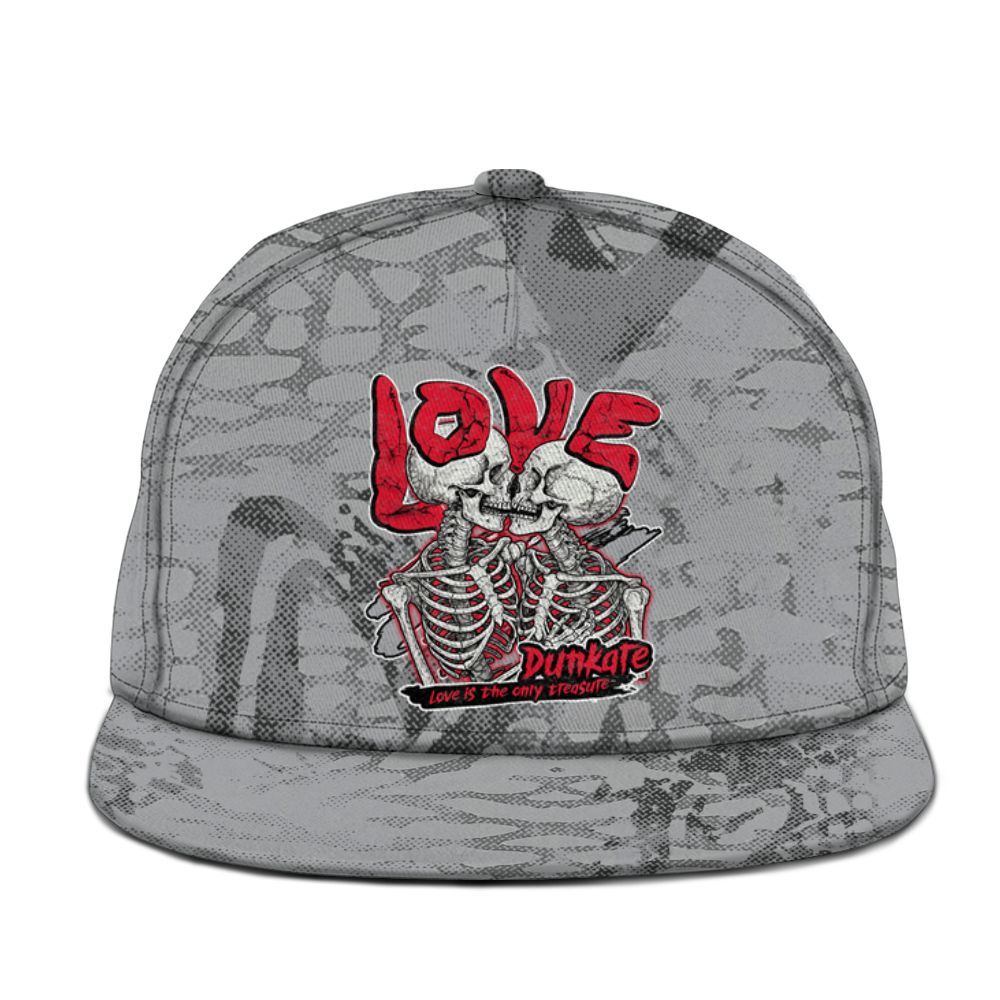 Snapback To Match Black Cement 3s - Skull Love Graphic