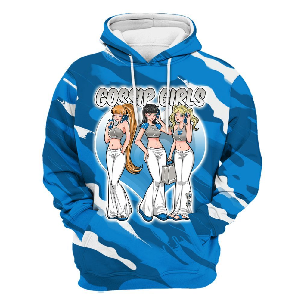Hoodie To Match Military Blue 4s - Gossip'Girls All Over Print